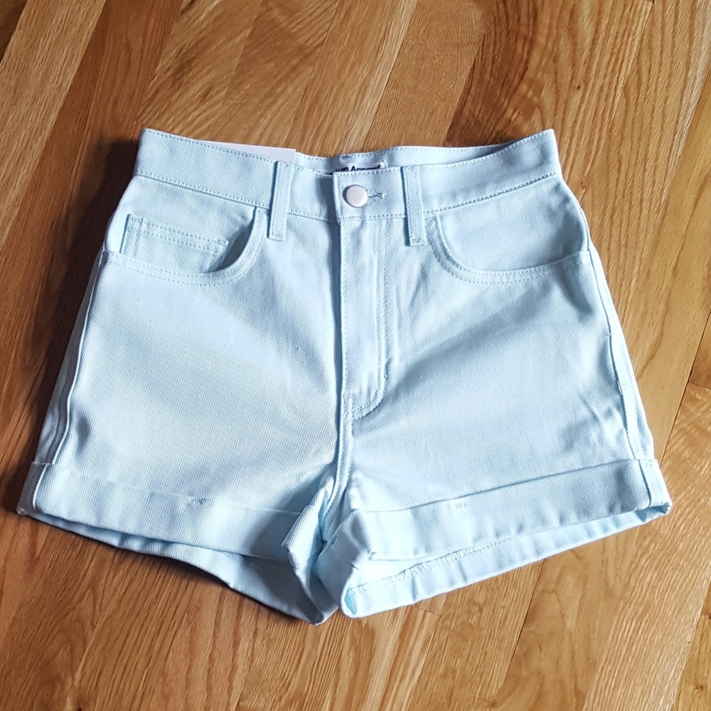 American Apparel High-Waist Cuff Short (Pale Pine)